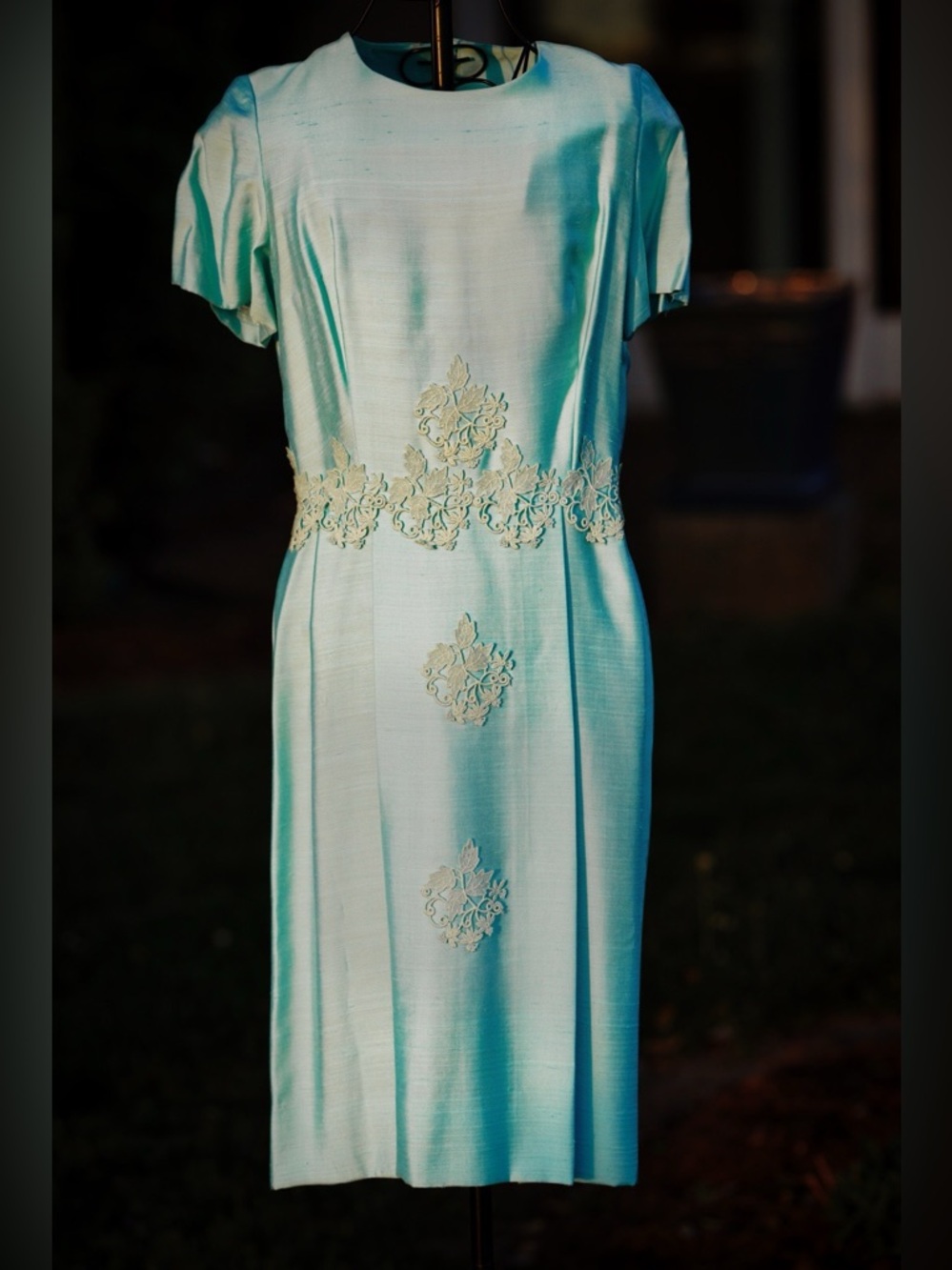 Vintage Sylvia Ann Lace & Taffeta Dress with Matching Long Jacket
